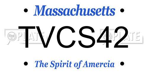 TVCS42 Massachusetts License Plate