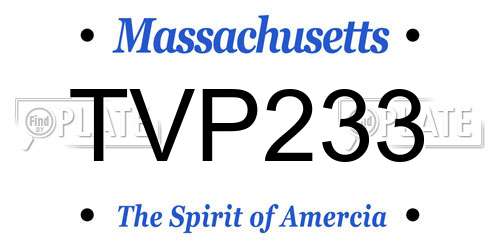 TVP233 Massachusetts License Plate