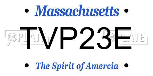 TVP23E Massachusetts License Plate