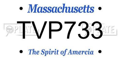 TVP733 Massachusetts License Plate