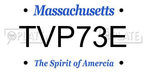 TVP73E Massachusetts License Plate