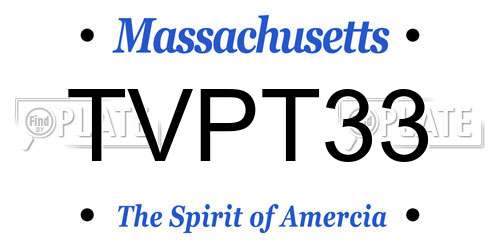 TVPT33 Massachusetts License Plate