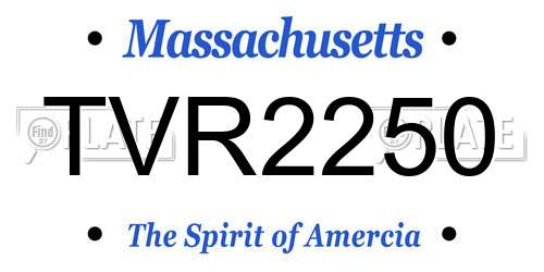 TVR2250 Massachusetts License Plate