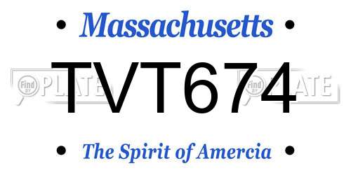 TVT674 Massachusetts License Plate