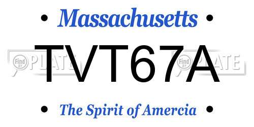 TVT67A Massachusetts License Plate