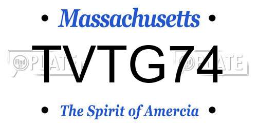 TVTG74 Massachusetts License Plate