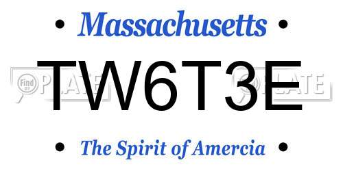 TW6T3E Massachusetts License Plate