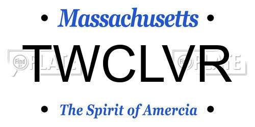 TWCLVR Massachusetts License Plate