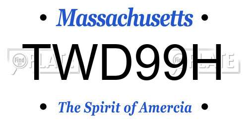 TWD99H Massachusetts License Plate