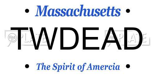TWDEAD Massachusetts License Plate