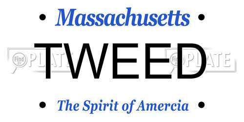TWEED Massachusetts License Plate