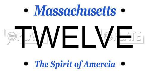 TWELVE Massachusetts License Plate