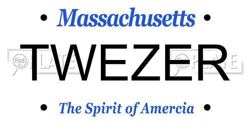 TWEZER Massachusetts License Plate