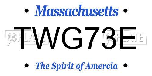 TWG73E Massachusetts License Plate