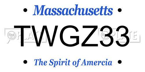 TWGZ33 Massachusetts License Plate