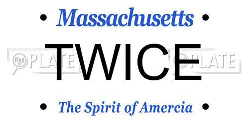 TWICE Massachusetts License Plate