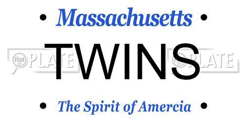 TWINS Massachusetts License Plate