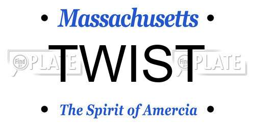 TWIST Massachusetts License Plate