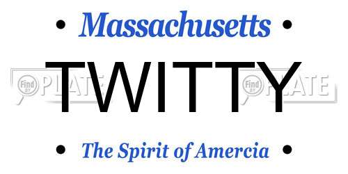 TWITTY Massachusetts License Plate