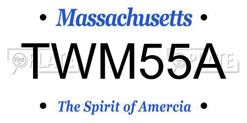 TWM55A Massachusetts License Plate