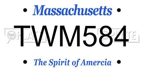 TWM584 Massachusetts License Plate