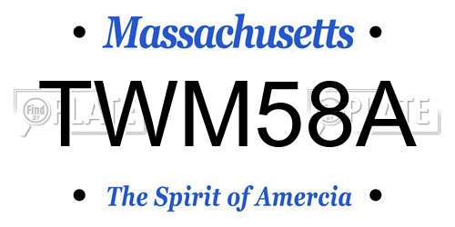 TWM58A Massachusetts License Plate
