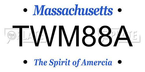 TWM88A Massachusetts License Plate