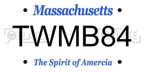 TWMB84 Massachusetts License Plate