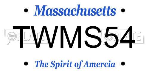 TWMS54 Massachusetts License Plate