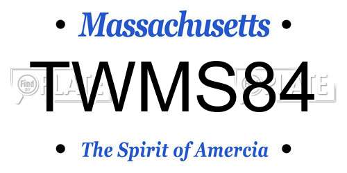 TWMS84 Massachusetts License Plate