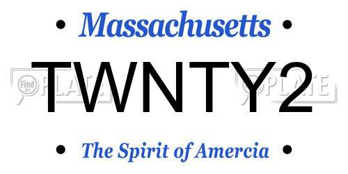 TWNTY2 Massachusetts License Plate