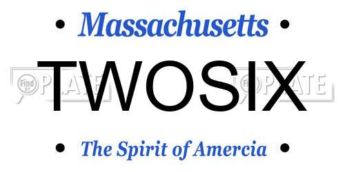 TWOSIX Massachusetts License Plate