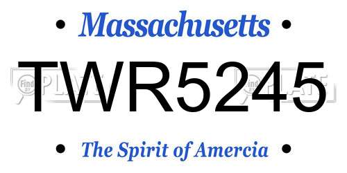 TWR5245 Massachusetts License Plate