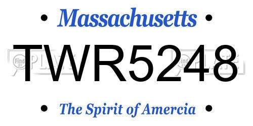 TWR5248 Massachusetts License Plate