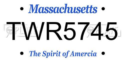 TWR5745 Massachusetts License Plate