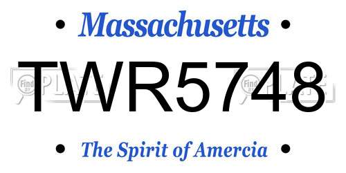 TWR5748 Massachusetts License Plate