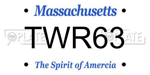TWR63 Massachusetts License Plate