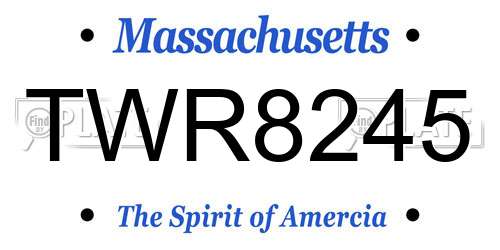 TWR8245 Massachusetts License Plate