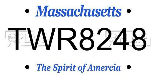 TWR8248 Massachusetts License Plate