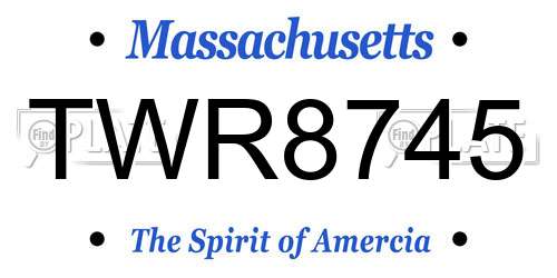 TWR8745 Massachusetts License Plate