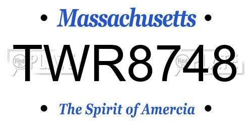 TWR8748 Massachusetts License Plate