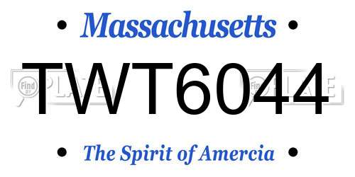 TWT6044 Massachusetts License Plate