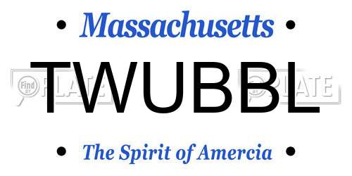 TWUBBL Massachusetts License Plate
