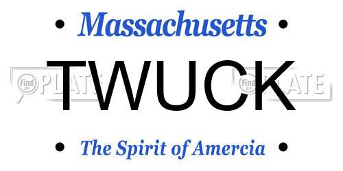 TWUCK Massachusetts License Plate