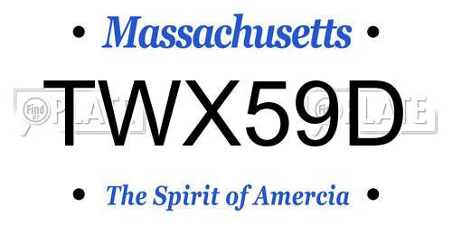 TWX59D Massachusetts License Plate