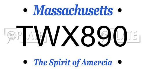 TWX890 Massachusetts License Plate
