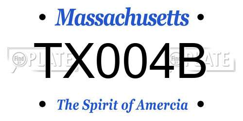 TX004B Massachusetts License Plate
