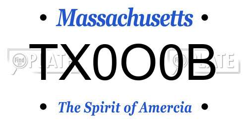 TX0O0B Massachusetts License Plate