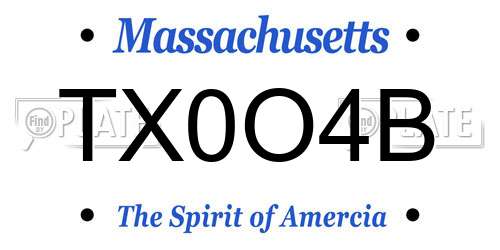 TX0O4B Massachusetts License Plate