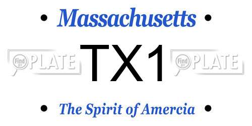TX1 Massachusetts License Plate